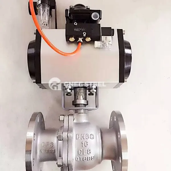 A la vàlvula de boles fora amb actuador pneumàtic